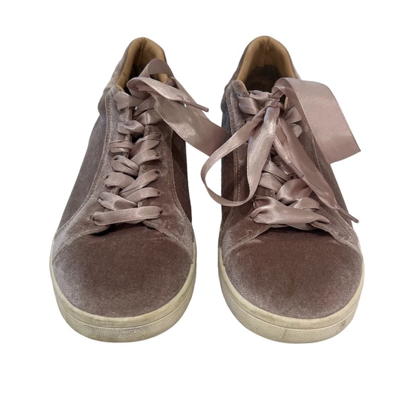 SAM EDELMAN Marlow Blush Velvet Sneakers Tie Shoes 8.5 - Picture 6 of 7